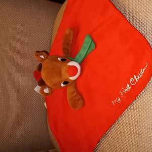 Rudolph Reindeer My 1st Christmas Lovey Security Blanket Stuffed Animal …